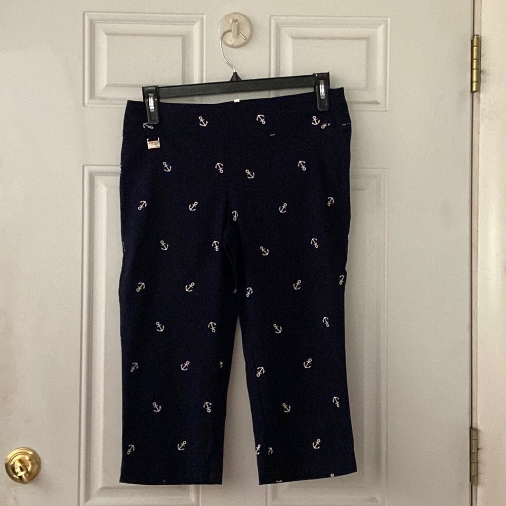 Navy Anchor print Lulu-B cropped capris